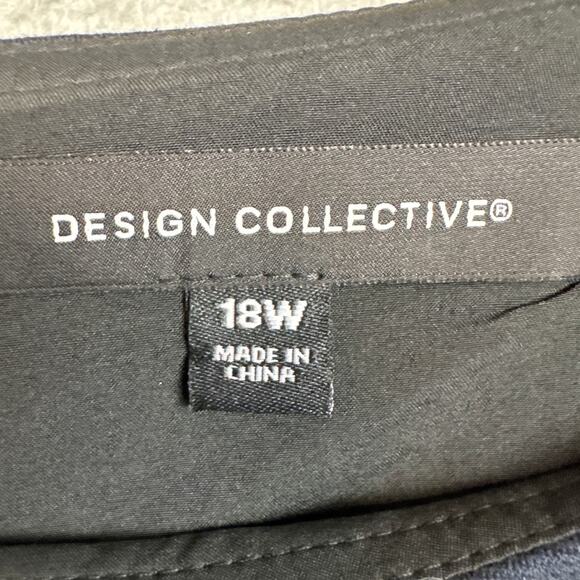 Design Collective Women's Plus Size Fit & Flare Dress Navy Blue Gold Zipper 18W - Picture 6 of 8